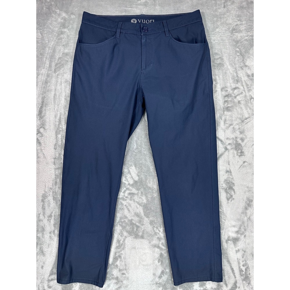 Vuori‎ Meta Pant Mens 33 Navy Blue Technical Stretch 5-Pocket Chino Trousers